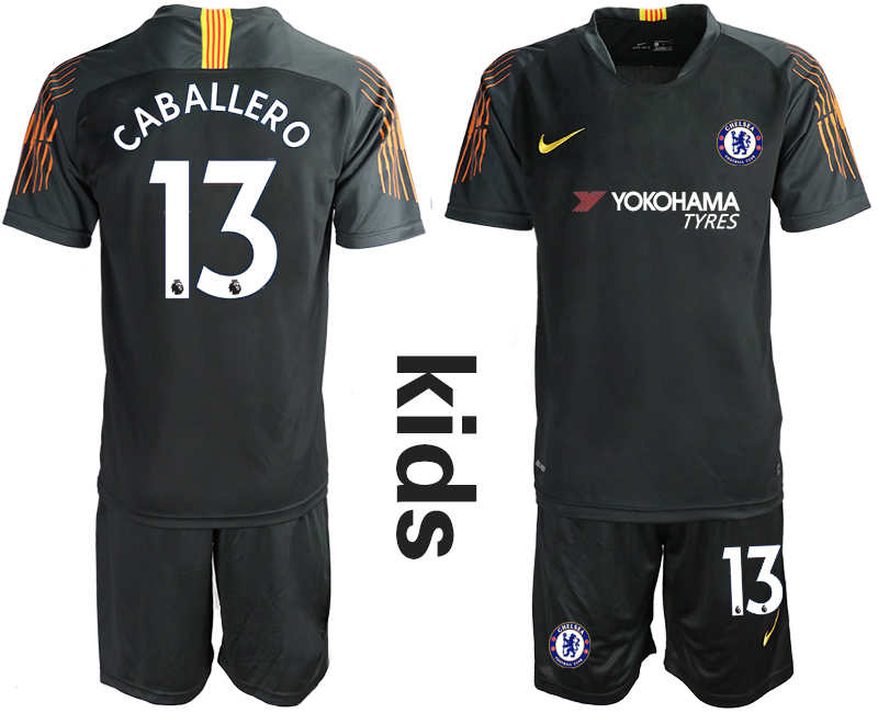 2018_2019 Club Chelsea black Youth goalkeeper #13 soccer jerseys